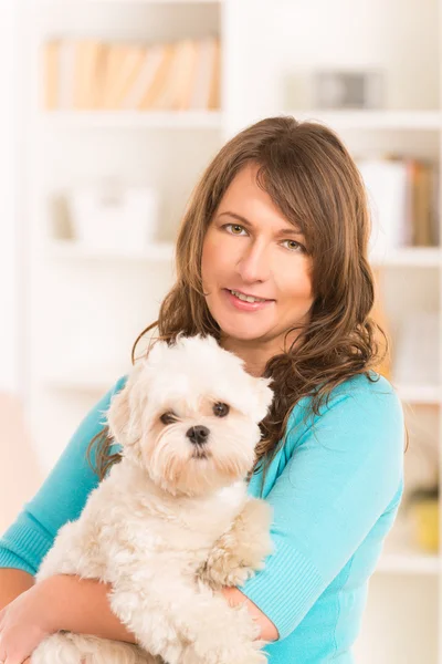 Dog and owner — Stock Photo, Image