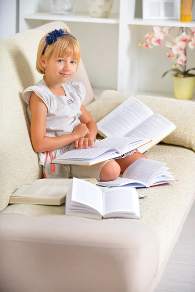 Girl with books — Stock Photo, Image