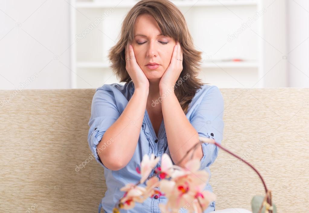 Woman practicing energy medicine