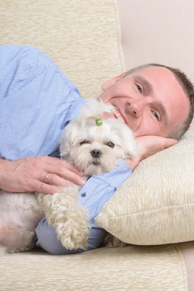 Dog and owner — Stock Photo, Image