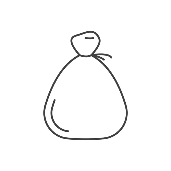 Icône de sac. Un dessin au trait simple d'un sac pour stocker de l'argent, des céréales, du sucre et plus encore. Vecteur isolé sur fond blanc pur. — Image vectorielle