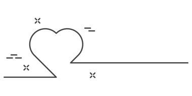 Heart Line Drawing. Continuous Line Drawing of Heart Trendy Minimalist Illustration. Love Symbol One Line Abstract Minimalist Contour Drawing. Vector EPS 10.