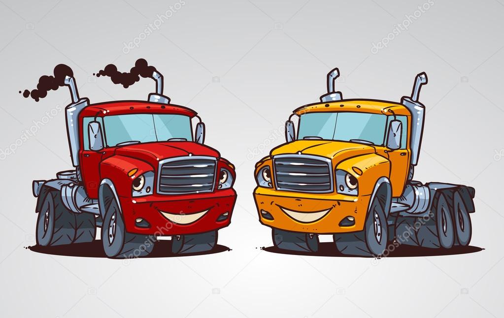 Cartoon truck character — Stock Vector © natashin 28031909