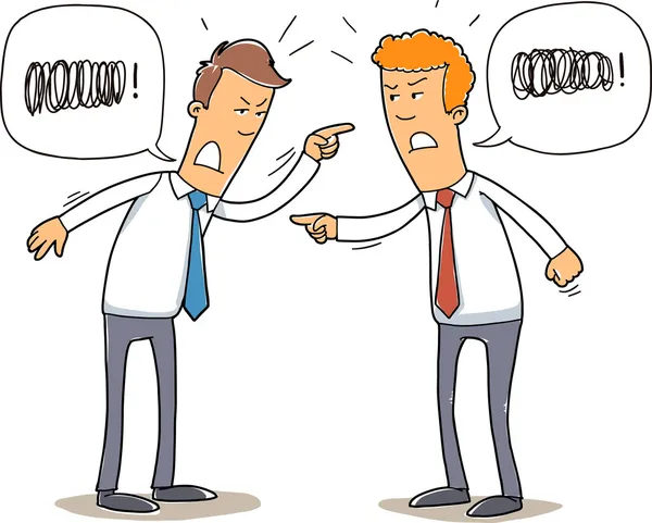 Два молодых бизнесмена ссорятся
— стоковая иллюстрация Два молодых бизнесмена ссорятся
— стоковый вектор