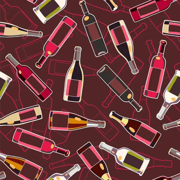 Wine bottles seamless pattern Stock Vector Image by ©natashin 29219691