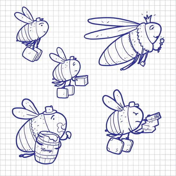 Cartoon bee characters — Stock Illustration Cartoon bee characters Stock Illustration