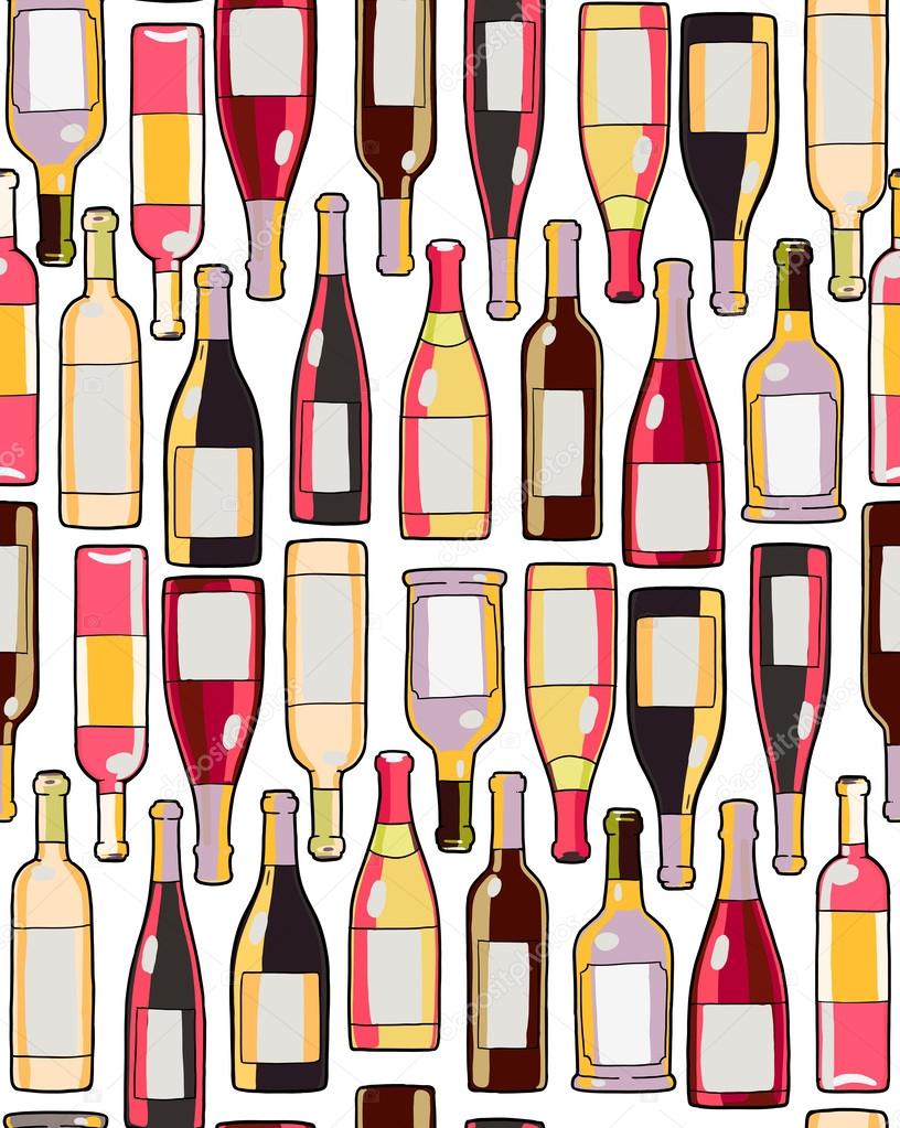 Wine bottles seamless pattern Stock Vector Image by ©natashin 29219671