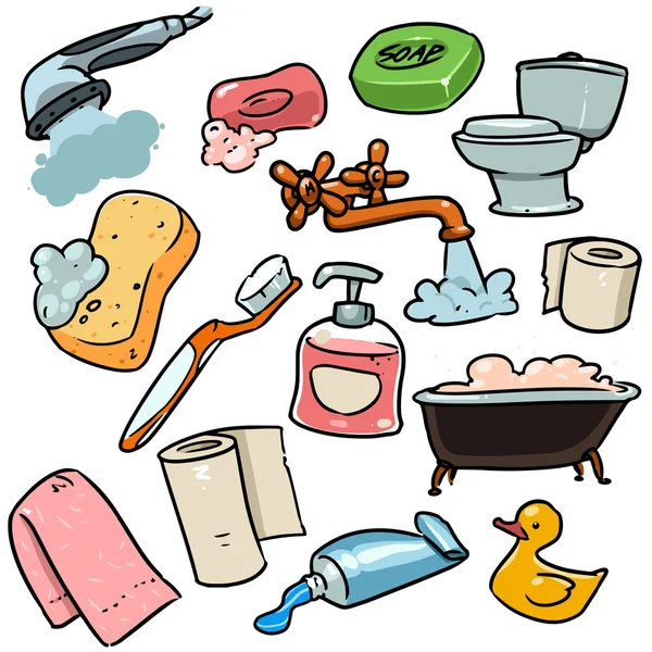 Bathroom sketch set — Stock Illustration Bathroom sketch set Stock Vector