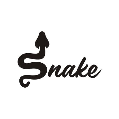 yılan tipografisi logo vektör çizimi