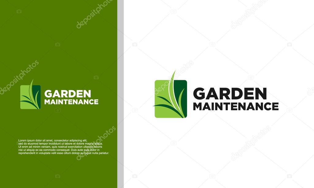 Garden maintenance logo design vector illustration