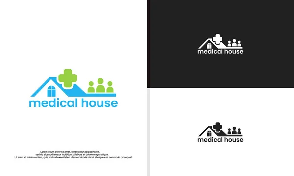 Illustration Zeichen Logo Für Arzt Hause Home Care Logo Design — Stockvektor