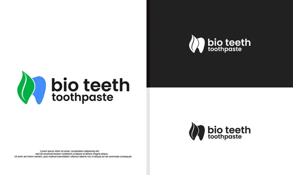 Bio Zahnpasta Logo Design Illustration — Stockvektor