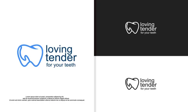 Liebevolle Zarte Vektor Zahnärztliche Logo Illustration — Stockvektor