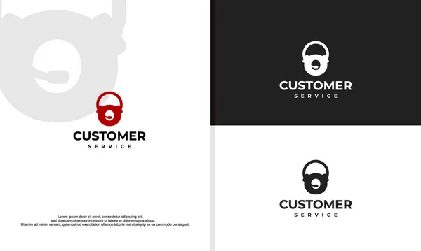 Kopfhörer Logo Kann Für Unternehmen Symbole Und Andere Verwendet Werden — Stockvektor