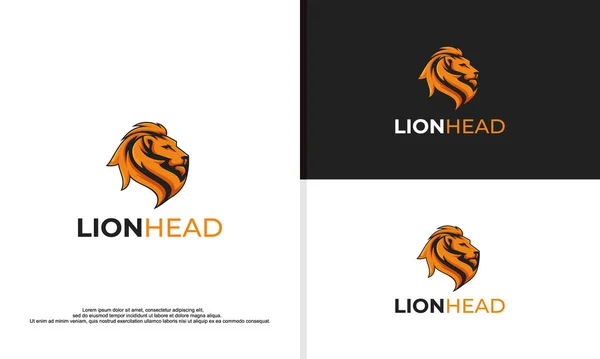 ライオンの頭のロゴベクトルイラスト — ストックベクタ