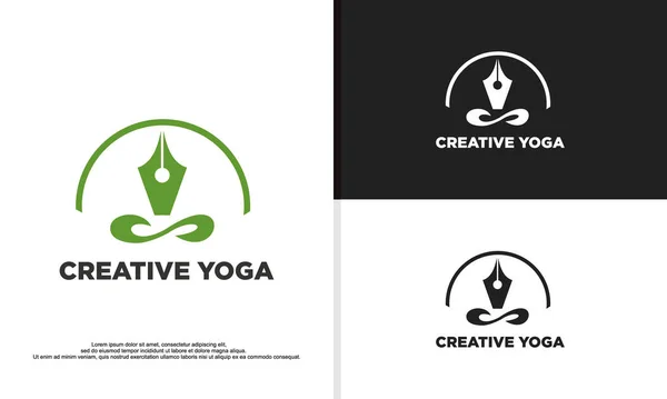 Logotipo Ilustração Vetor Gráfico Ioga Criativo —  Vetores de Stock