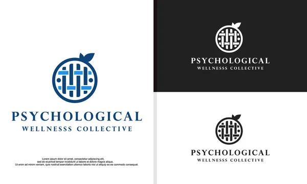 Psychologisches Logo Design Vektor Illustration — Stockvektor