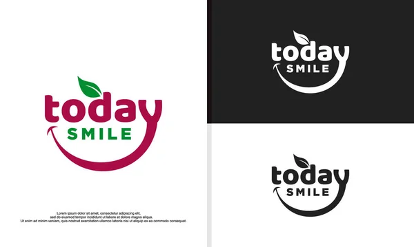 Logo Illustration Vektorgrafik Der Typografie Lächeln Für Heute — Stockvektor
