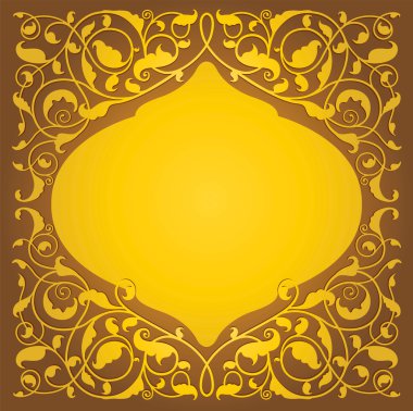 Islamic floral art in gold version clipart