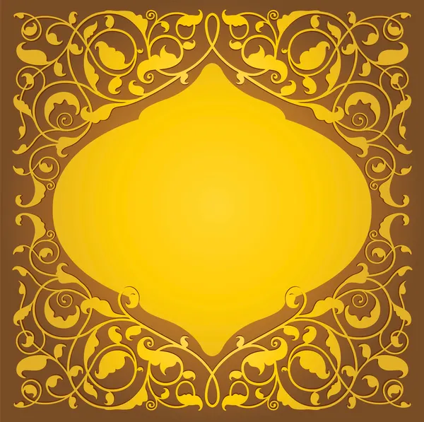 Islamic floral art in gold version — Stock Vector