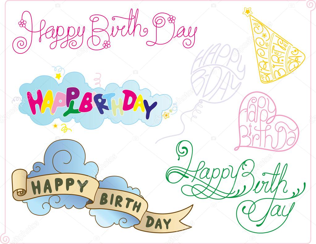 Ensemble De Typographie Artistique Joyeux Anniversaire Image Vectorielle Rchicano C Ensemble De Typographie Artistique Joyeux Anniversaire Image Vectorielle Rchicano C