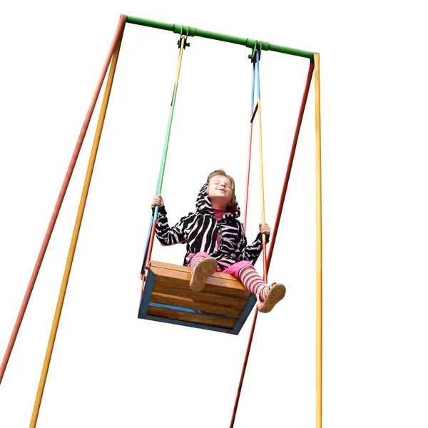 Girl on a swing — Stock Photo, Image