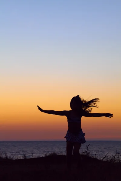 Dancing silhouette — Stock Photo, Image