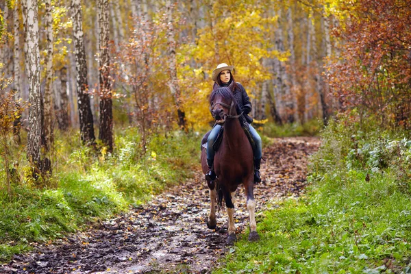 Žena na koni — Stock fotografie