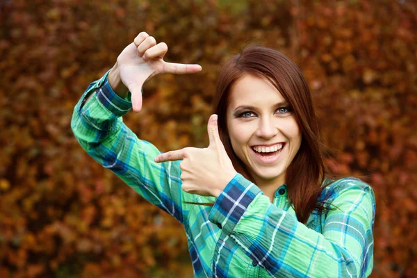 Girl with a gesture — Stock Photo, Image