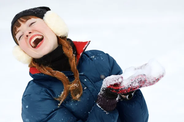 Redhead winter woman — Stock Photo, Image
