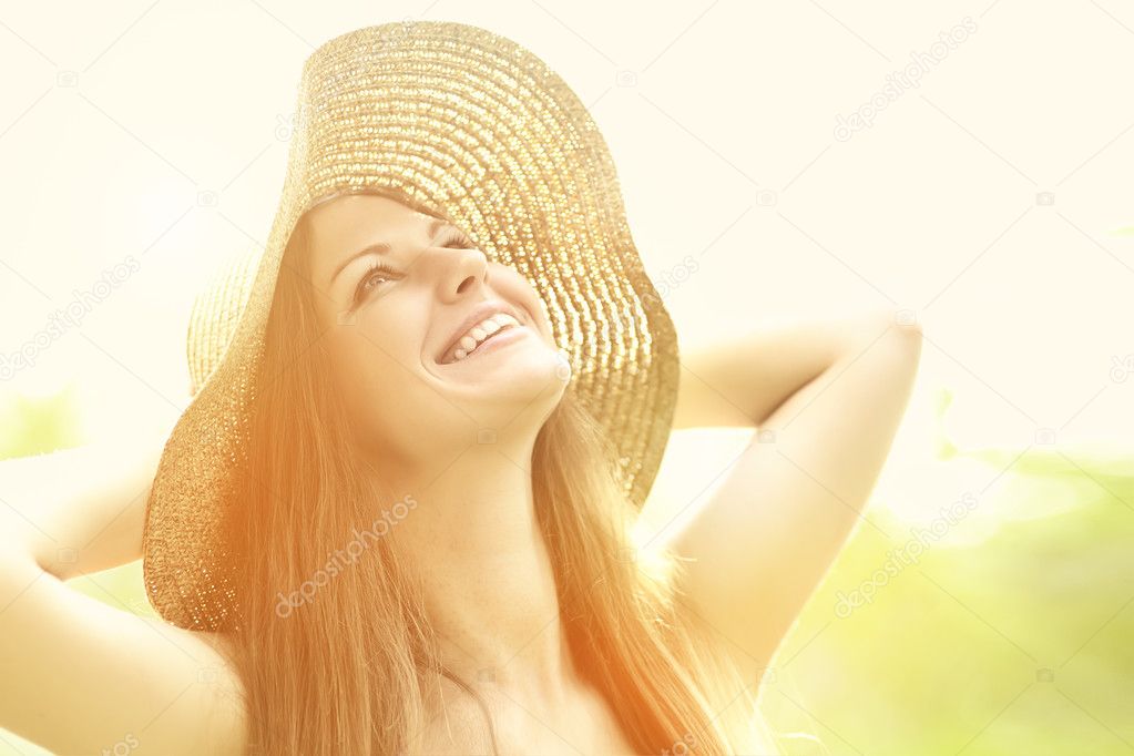 Beautiful woman with hat