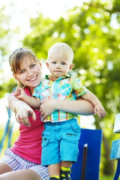 Portrait of mother and son — Stock Photo, Image