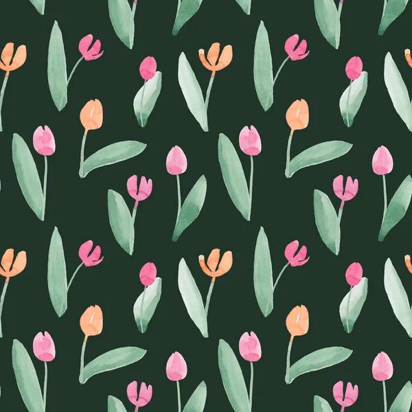 Simple tulips pattern — Stock Photo, Image
