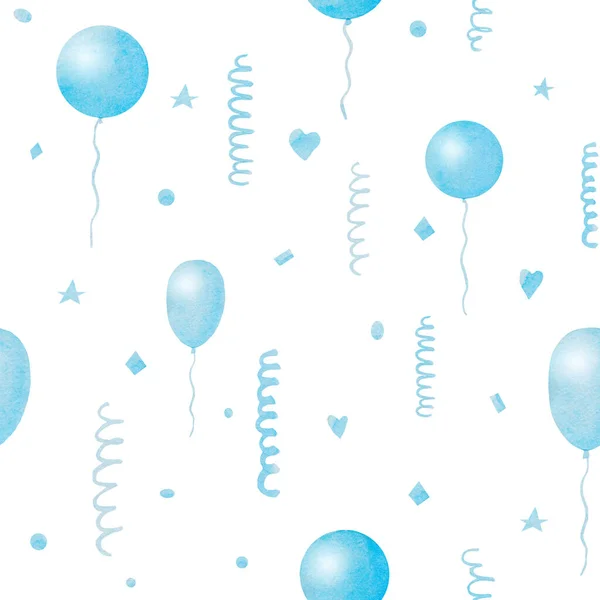 Μπλε μπαλόνια χωρίς ραφή μοτίβο απομονωμένο — Φωτογραφία Αρχείου