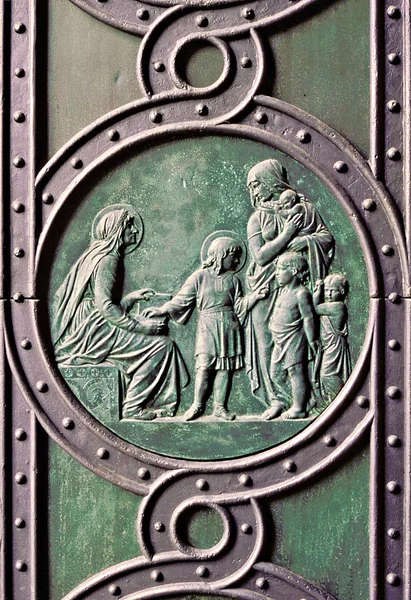 Bronze relief sculpture — Stock Photo, Image