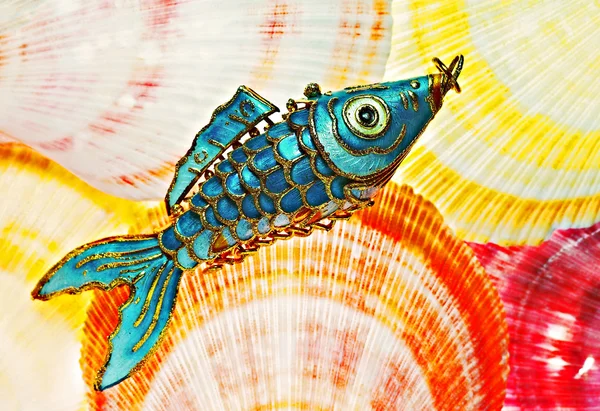 Peixes e conchas — Fotografia de Stock