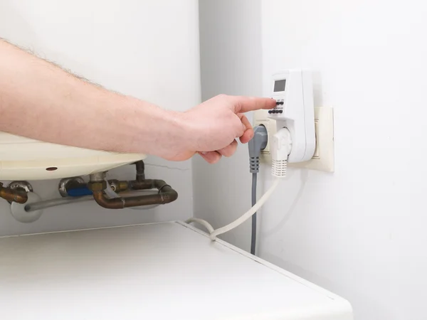 Timer om energie te besparen voor huishoudelijk gebruik. — Stockfoto