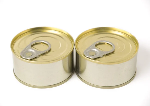 Duas latas conservadas (2 ) — Fotografia de Stock