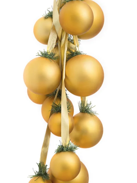 Gouden kerstballen — Stockfoto