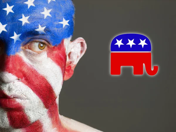 Face flag USA republican symbol — Stock Photo, Image