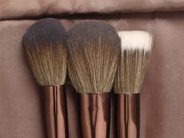 Trois brosses à poudre pour maquillage — Photo