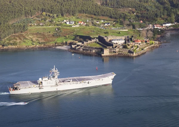 FERROL, SPAIN-FEBRUARY 08: Aircraft carrier Principe de Asturias — Stock Photo, Image