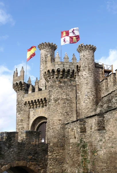 Castle with tower and flags — Stock Photo, Image