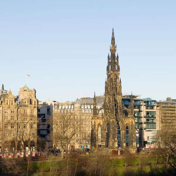 Edimburgo e o Monumento Walter Scott — Fotografia de Stock