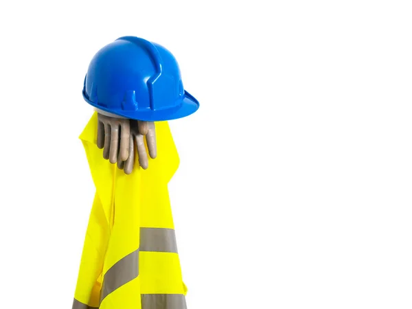 Reflective vest, helmet and safety gloves — Stock Photo, Image