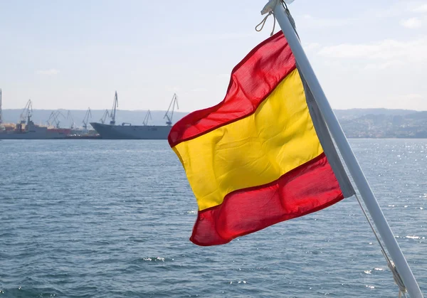 Bandeira espanhola acenando — Fotografia de Stock