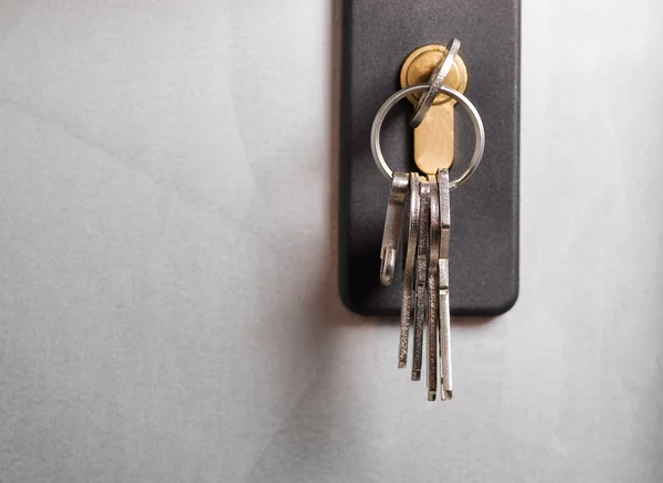 Keys stuck in a lock. — Stock Photo, Image