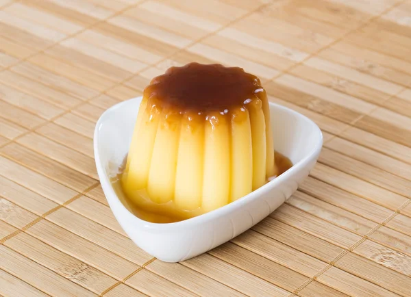 Caramel custard in a bowl — Stock Photo, Image