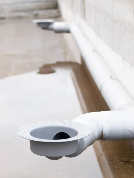 Two plastic drain in a work — Stock Photo, Image