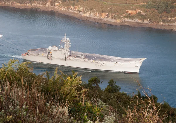 FERROL, SPAIN-FEBRUARY 08: Aircraft carrier Principe de Asturias — Stock Photo, Image